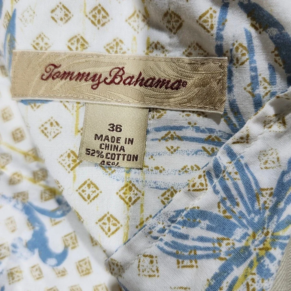 Tommy Bahama Boracay Chino Shorts Men 36 Tan Khaki Cotton Blend Stretch 9 Inseam